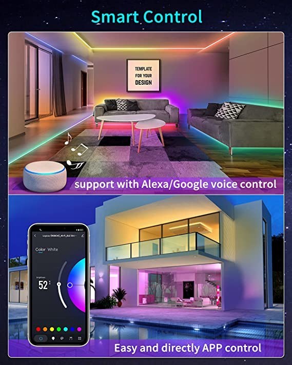 Waterproof Smart Wifi LED Strip Lights Wireless App Remote Control