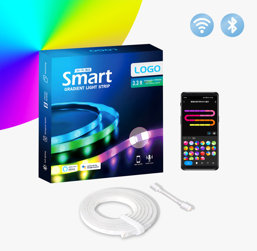 1M Gradient Light Strip Neon Flex LED Strip Extendable IP20